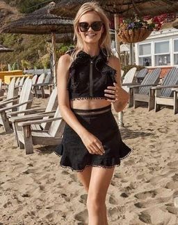 Zimmermann Caravan Flutter Top and Short Set Black Size 0 / Au 8 for rent on The Volte - image 4