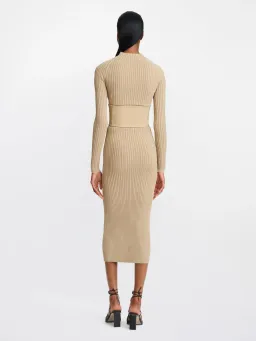 Dion Lee Stripe Rib Twist Dress Sahara Size 10 for rent on The Volte - image 2
