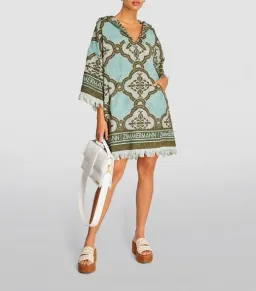 Zimmermann Lyre Fringed Terry Towel Mini Dress Blue Size 1 / AU 10 Toweling Coverup for rent on The Volte - image 2