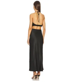 Shona Joy Angelica Ruched Open Back Midi Dress in Black Size 10 for rent on The Volte - image 3