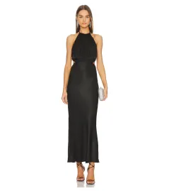 Shona Joy Angelica Ruched Open Back Midi Dress in Black Size 10 for rent on The Volte - image 1