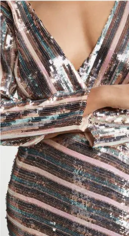 Rixo London Tyra Striped Sequined Crepe Midi Dress in Multi Size AU M for rent on The Volte - image 4