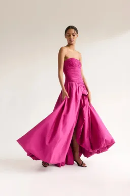 Aje Violette Bubble Hem Maxi Dress Deep Magenta Size AU 8 for rent on The Volte - image 4