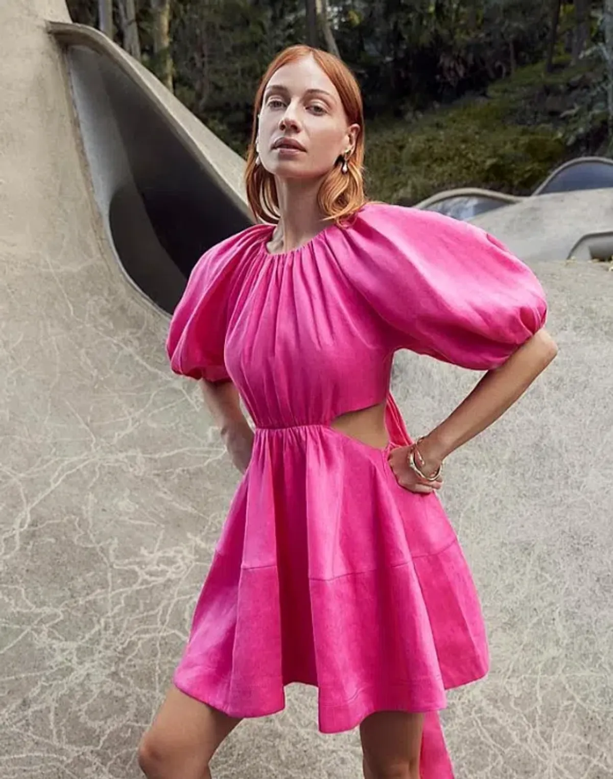 Aje Admiration Lace Up Mini Dress Pink Size AU 10 - Image 4