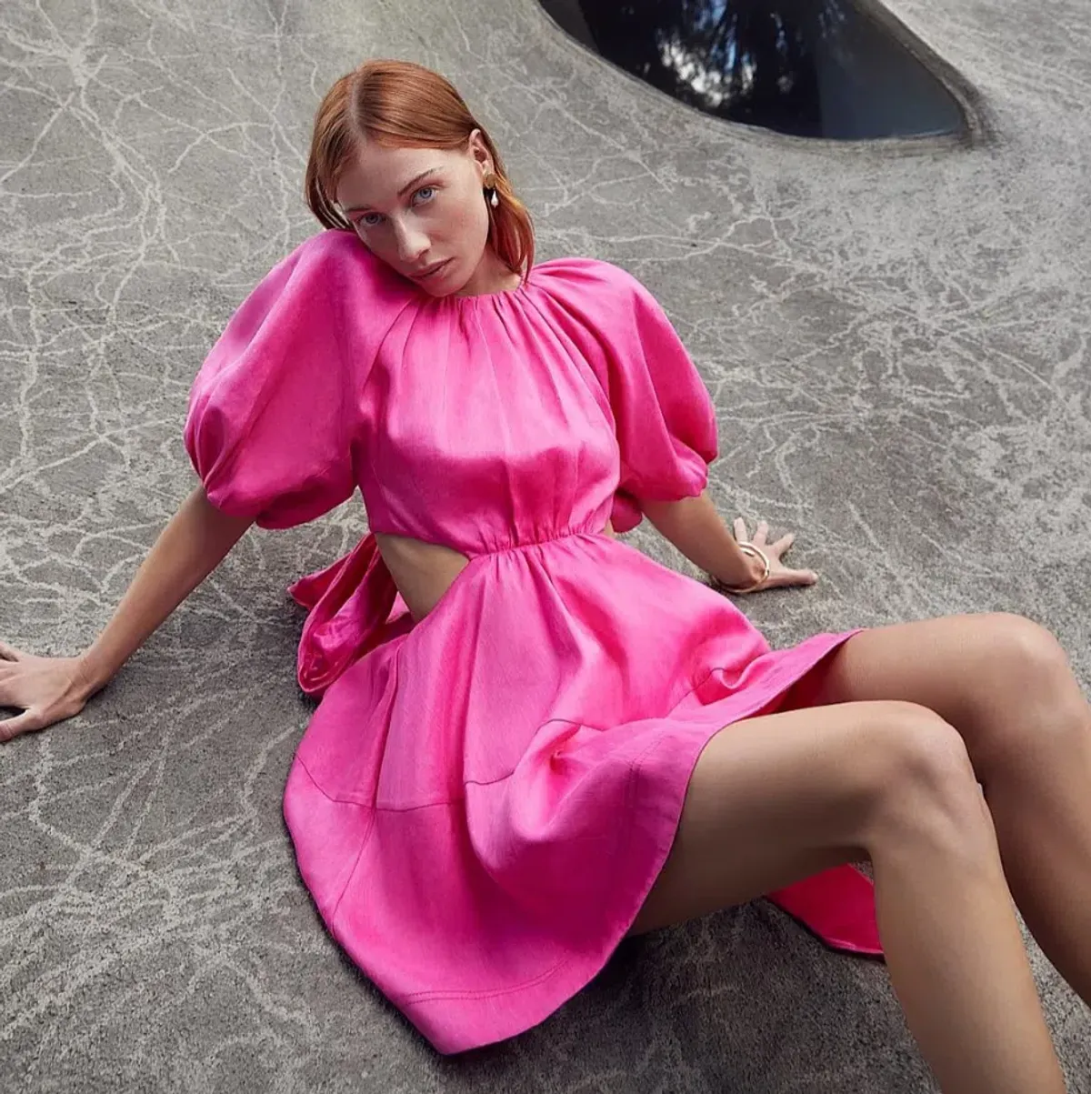 Aje Admiration Lace Up Mini Dress Pink Size AU 10 - Image 5