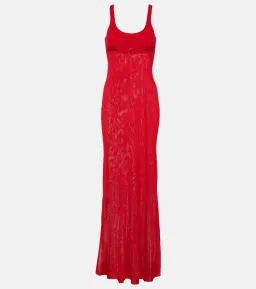 Jacquemus La Robe Maille Oranger Maxi Dress Red Size 12  for rent on The Volte - image 3