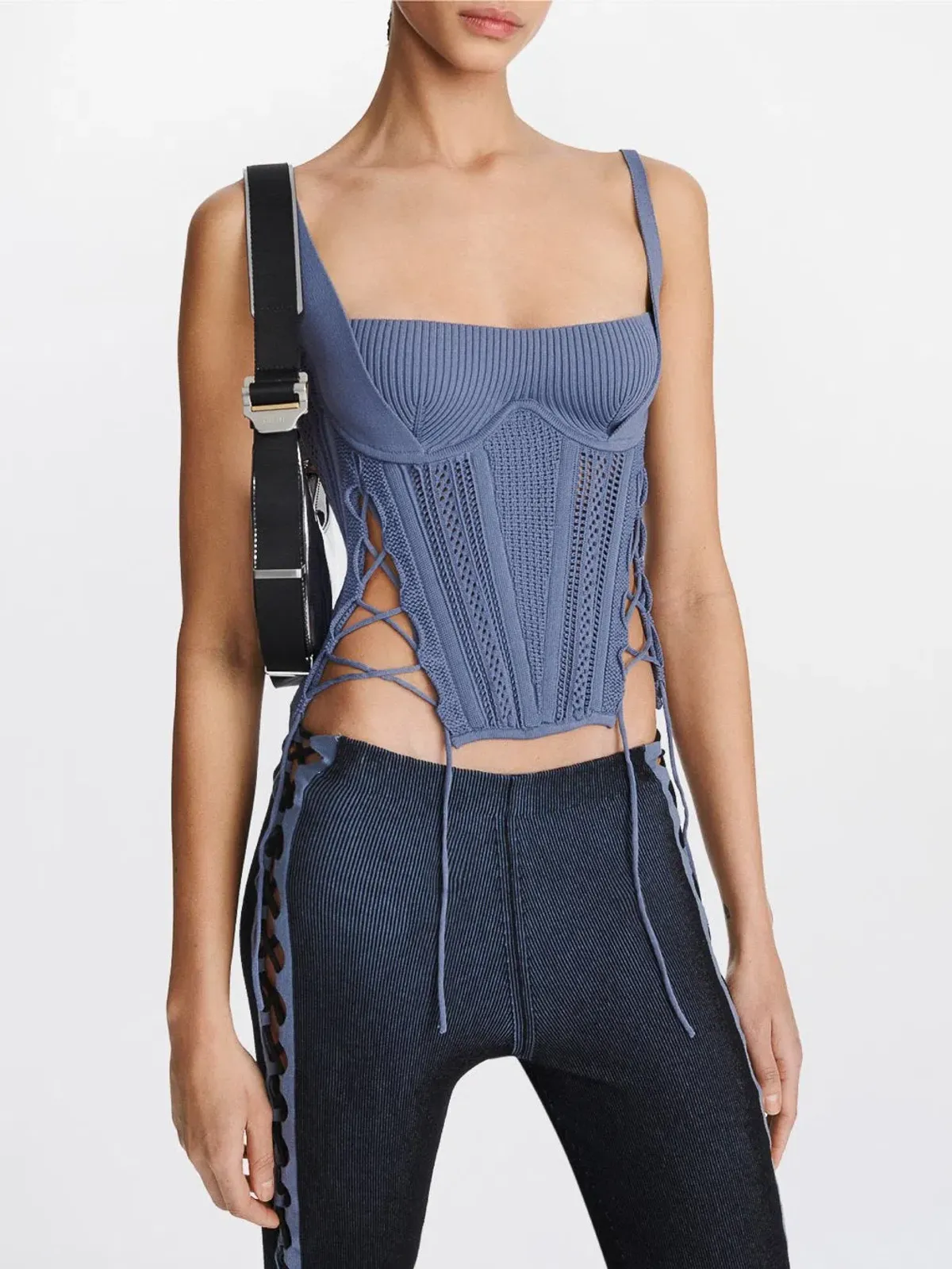 Dion Lee Laced Openwork Corset Blue Size XS / AU 6 - Image 2