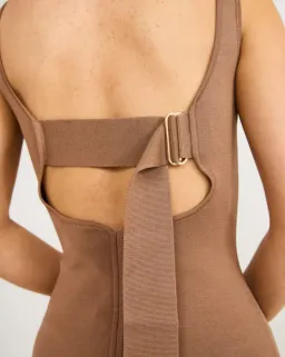 Clea Parsons Crepe Knit Dress In Hazel Size XS/ AU 6 for rent on The Volte - image 4