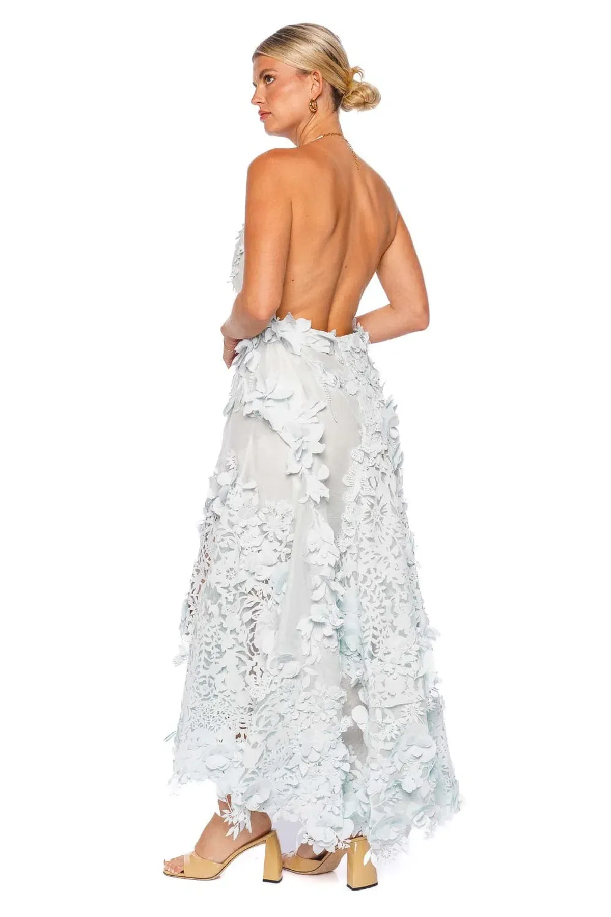 Zimmermann The Natura Lasercut Halter Dress in Mint Size 0 / AU 8  - Image 4