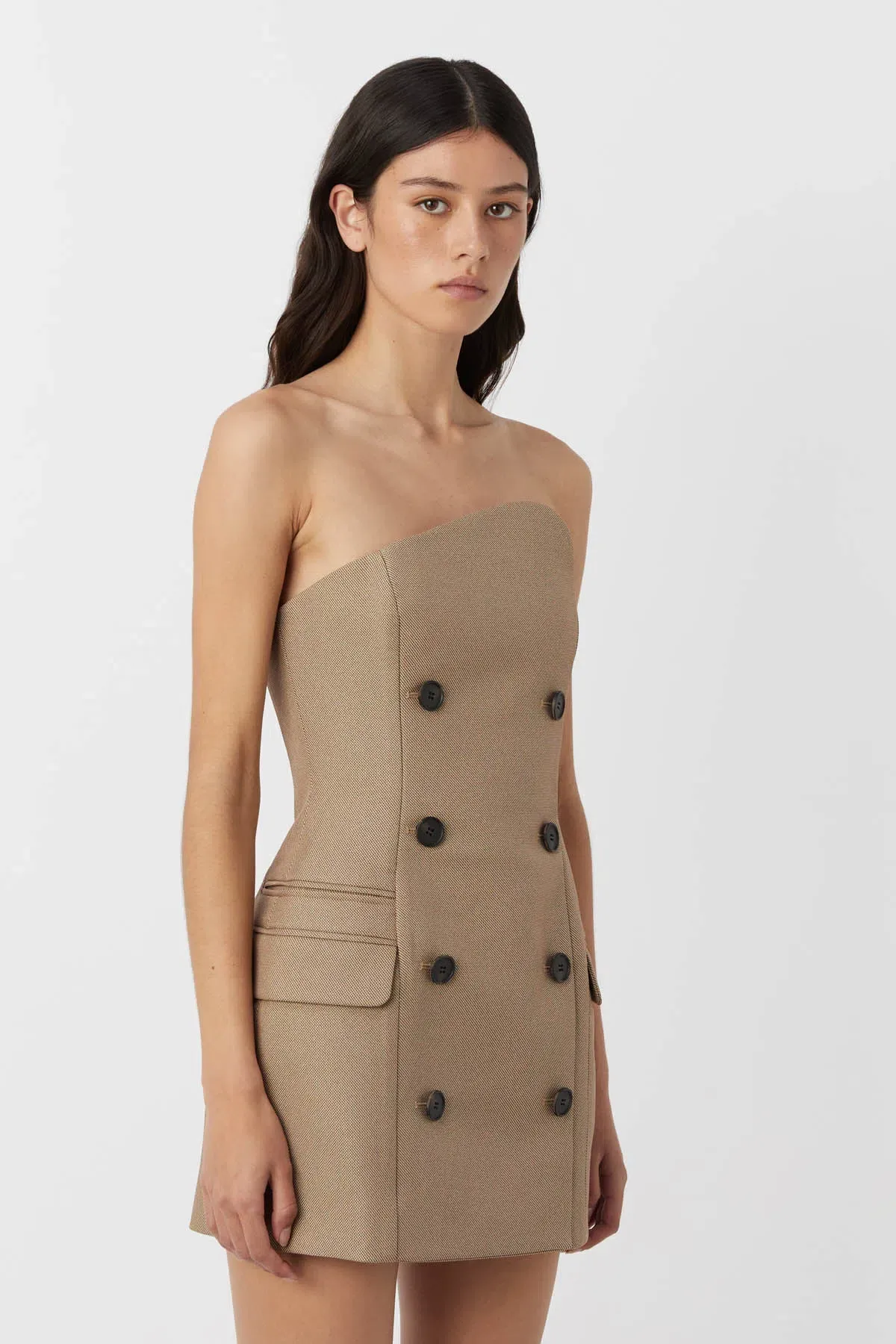 Camilla and Marc Asteria Strapless Mini Dress in Tan Brown Size 10    - Image 3