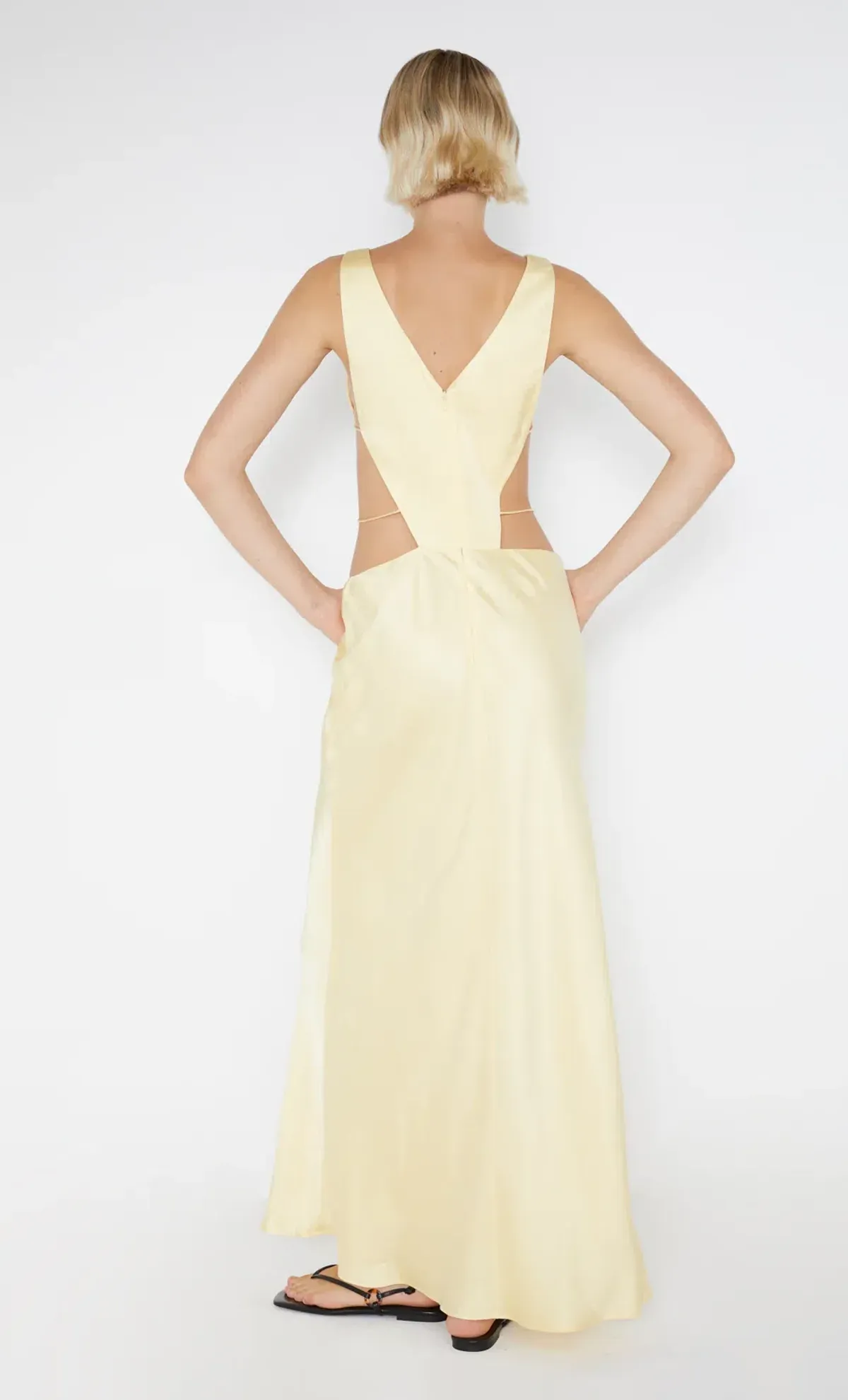 Bec & Bridge Agathe Diamond Dress Butter Yellow Size 8 - Image 3