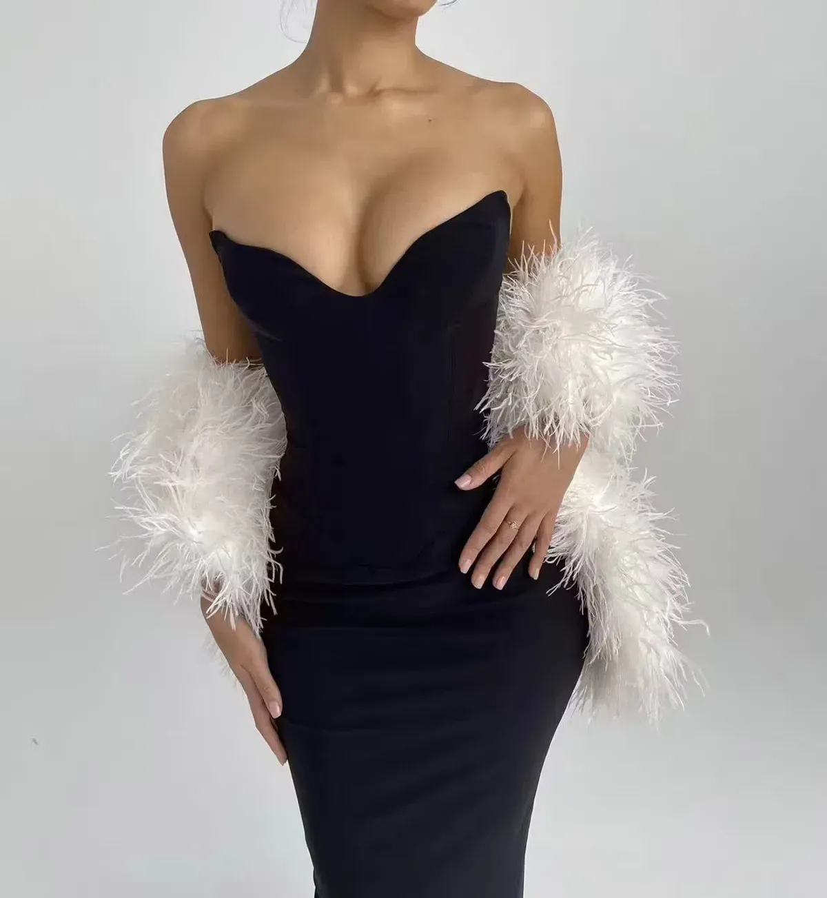 House of CB Sabine Strapless Corset Dress Black Size 10 - Image 5