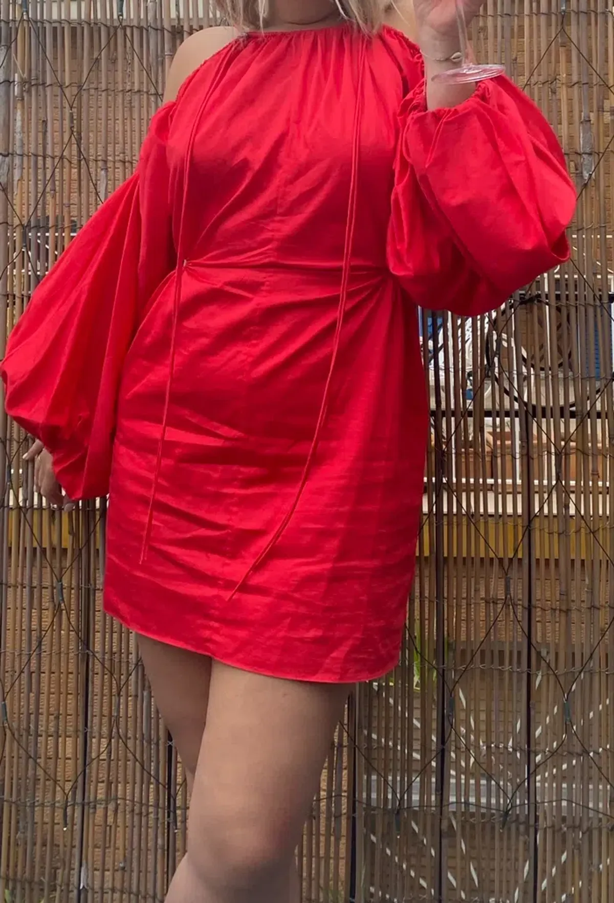 Camilla and Marc Parker Puff Sleeve Mini Dress Red Size 10 - Image 2