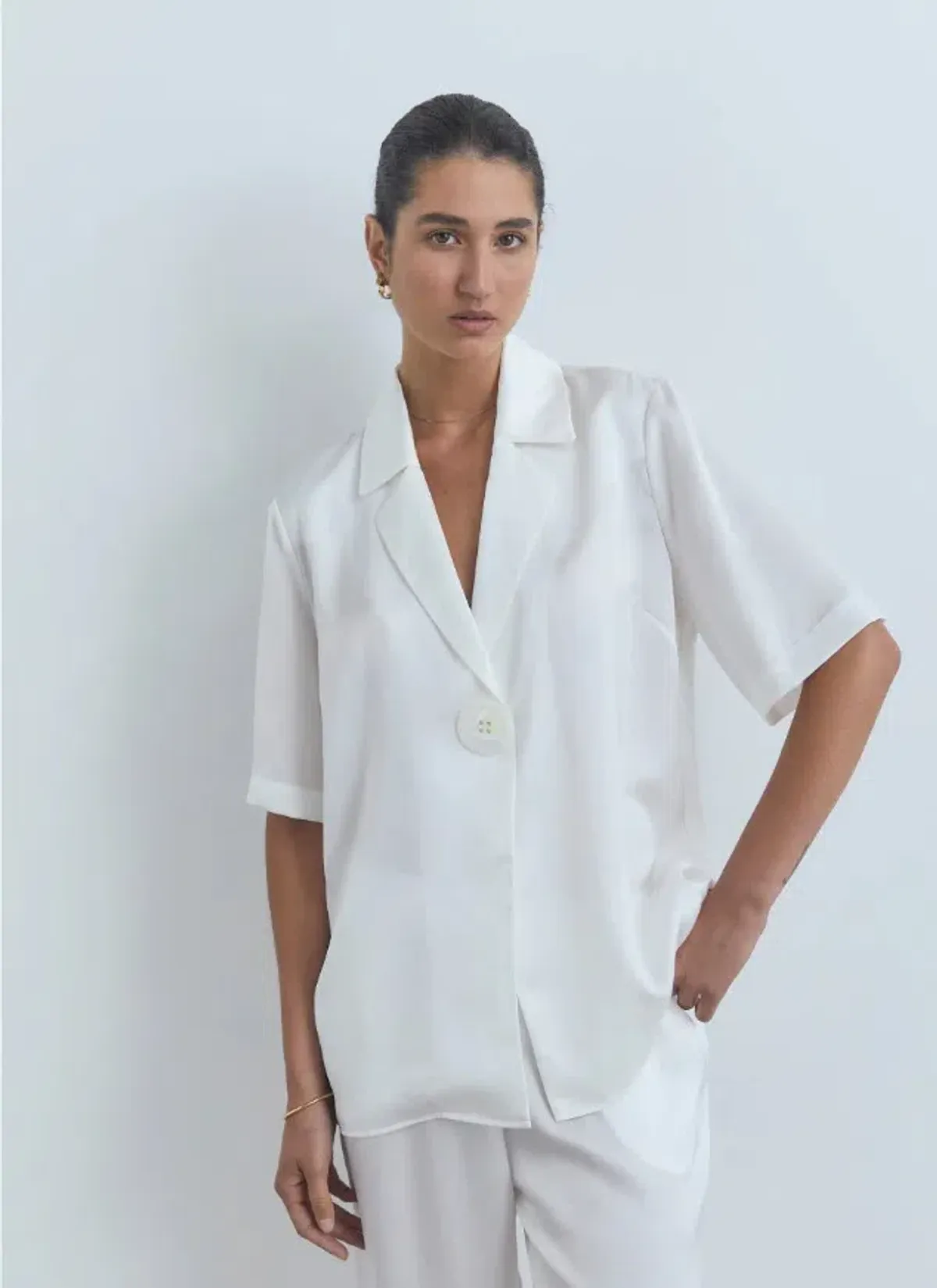 Viktoria and Woods Chorus Two-Piece Suit White Ivory Size 8 - Image 2