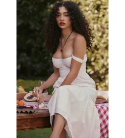 House of CB Elia White Midi Dress Size M/AU 10  for rent on The Volte - image 1