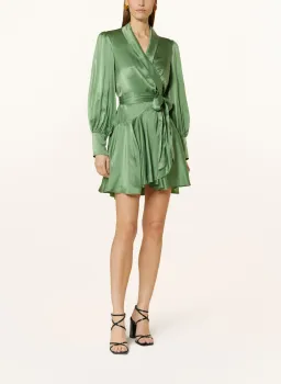 Zimmermann Silk Wrap Dress in Matcha Size 1/AU 10 for rent on The Volte - image 1