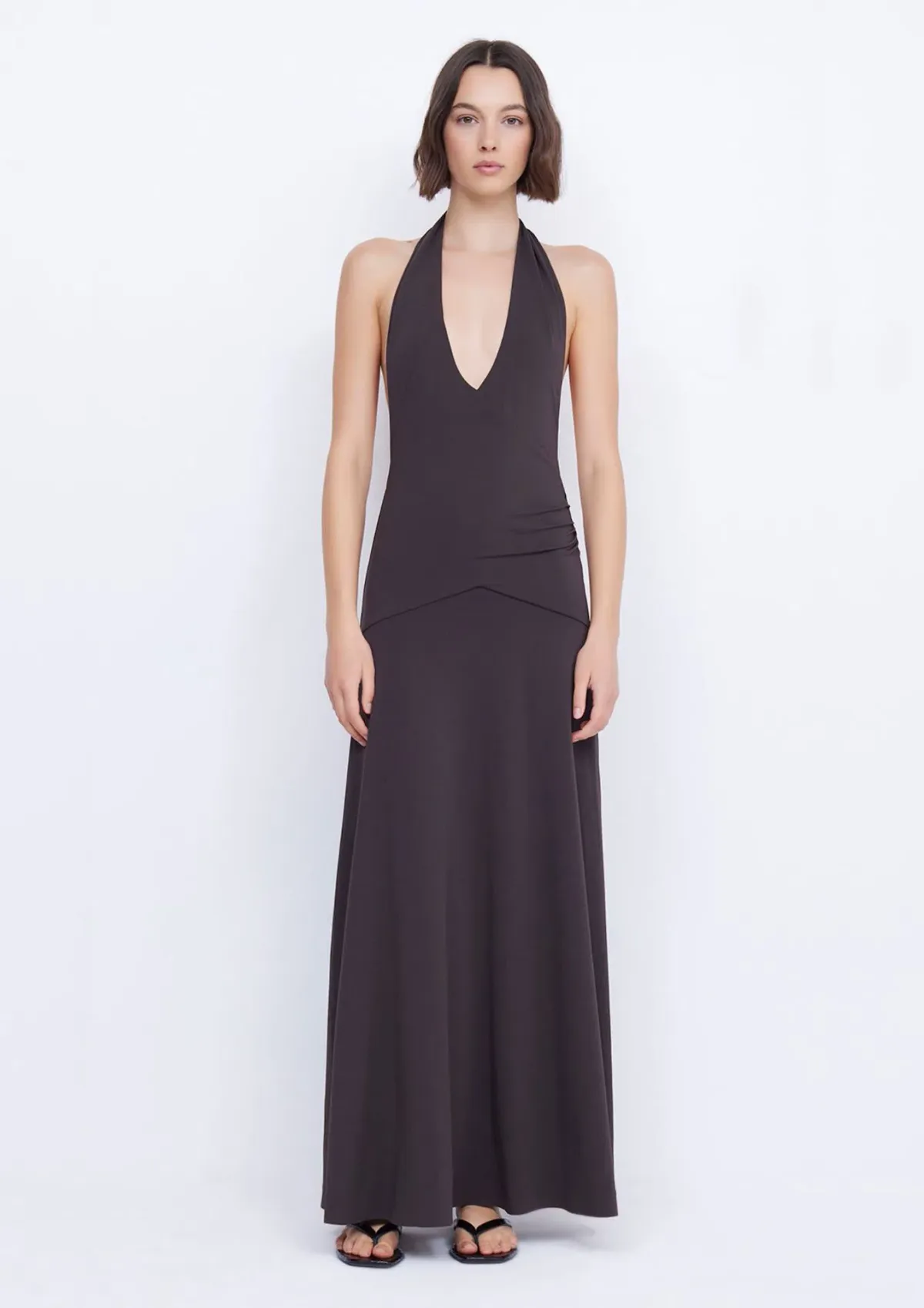 Bec & Bridge Blanche Halter Maxi Dress in Espresso Size 6 - Image 1