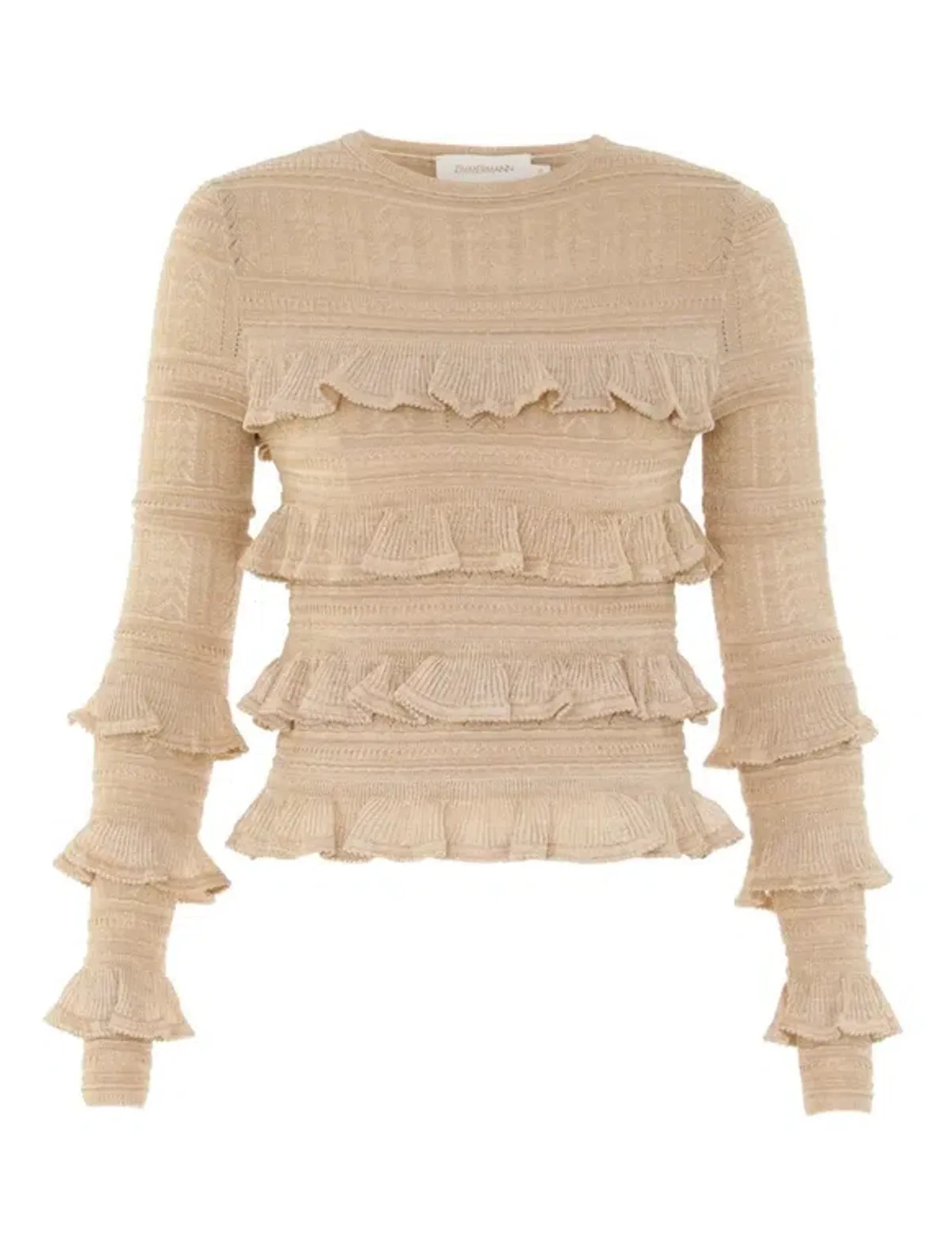 Zimmermann Matchmaker Ruffle Top Gold Lurex Size 0P / AU 6 - Image 5