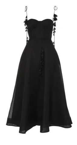Zimmermann Natura Corset Midi Dress Black Size 3 / AU 14 for rent on The Volte - image 6