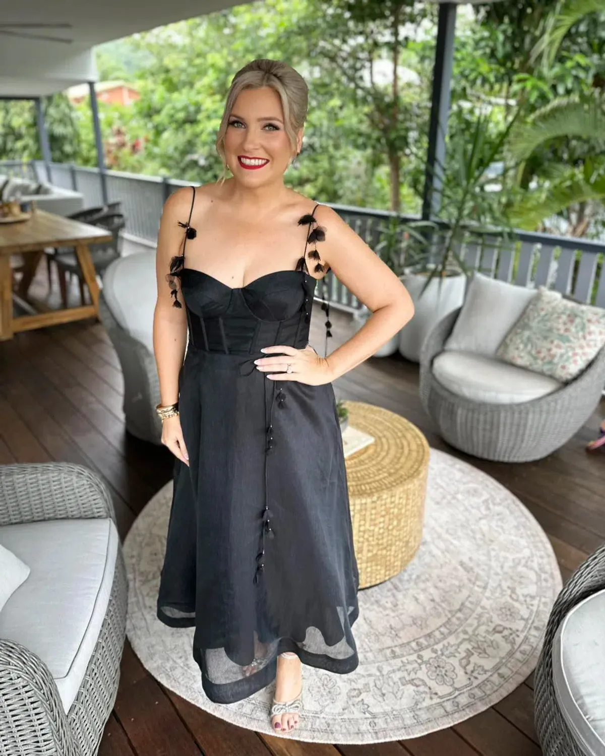 Zimmermann Natura Corset Midi Dress Black Size 3 / AU 14 - Image 1