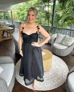 Zimmermann Natura Corset Midi Dress Black Size 3 / AU 14 for rent on The Volte - image 1