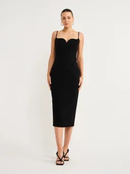 Rachel Gilbert Loren Sweetheart Neck Midi Dress Black Size 0 / AU 6 for rent on The Volte - image 2