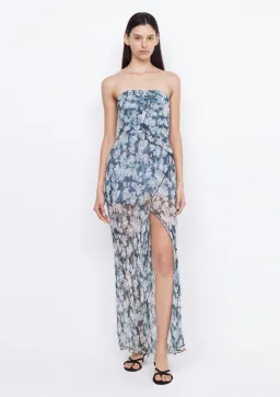 Bec & Bridge Opal Strapless Maxi Dress Denim Floral Size AU 6  for rent on The Volte - image 1