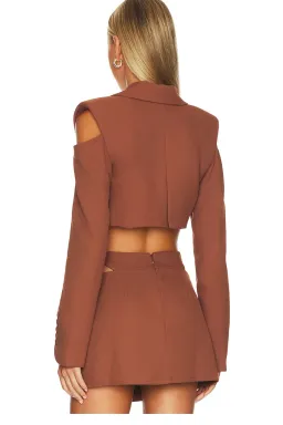 For Love & Lemons Alysa Crop Top and Mini Skirt Set Brown Size S / AU 8 for rent on The Volte - image 3