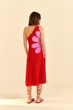 Farm Rio Red Cut-Out Flower Dress Floral Size 6 for rent on The Volte - image 3