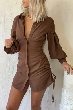 Sovere Studio Haze Mini Dress Brown Size 6 for rent on The Volte - image 3