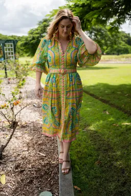 Zimmermann Estelle Buttoned Midi Dress Print Size 16 for rent on The Volte - image 2