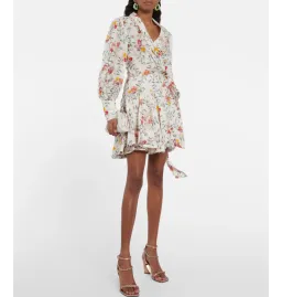 Zimmerman Linen Wrap Minidress Floral Size 1 / AU 10 for rent on The Volte - image 1