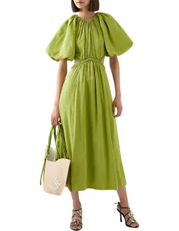 Aje Capucine Puff Sleeve Midi Dress Verdant Green Size M / AU 10 for rent on The Volte - image 1