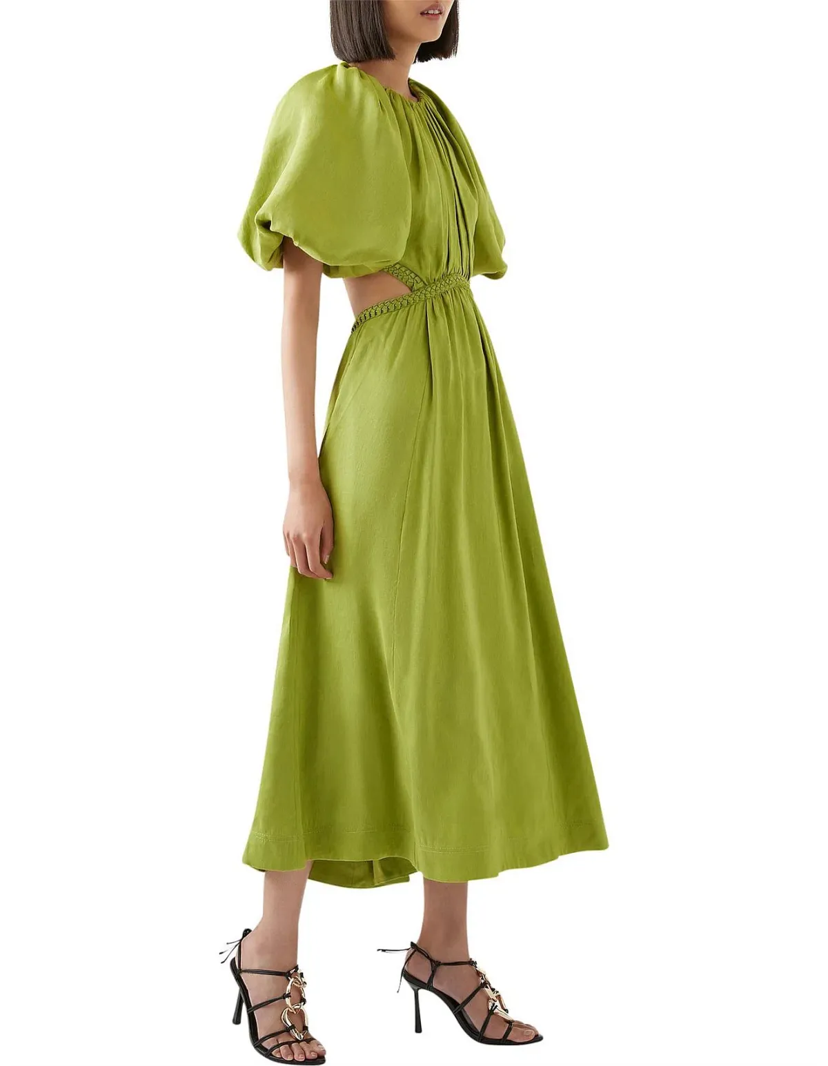Aje Capucine Puff Sleeve Midi Dress Verdant Green Size M / AU 10 - Image 2
