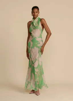Arcina Ori Josephine Dress Green Floral Print Size S /  AU 8 for rent on The Volte - image 1