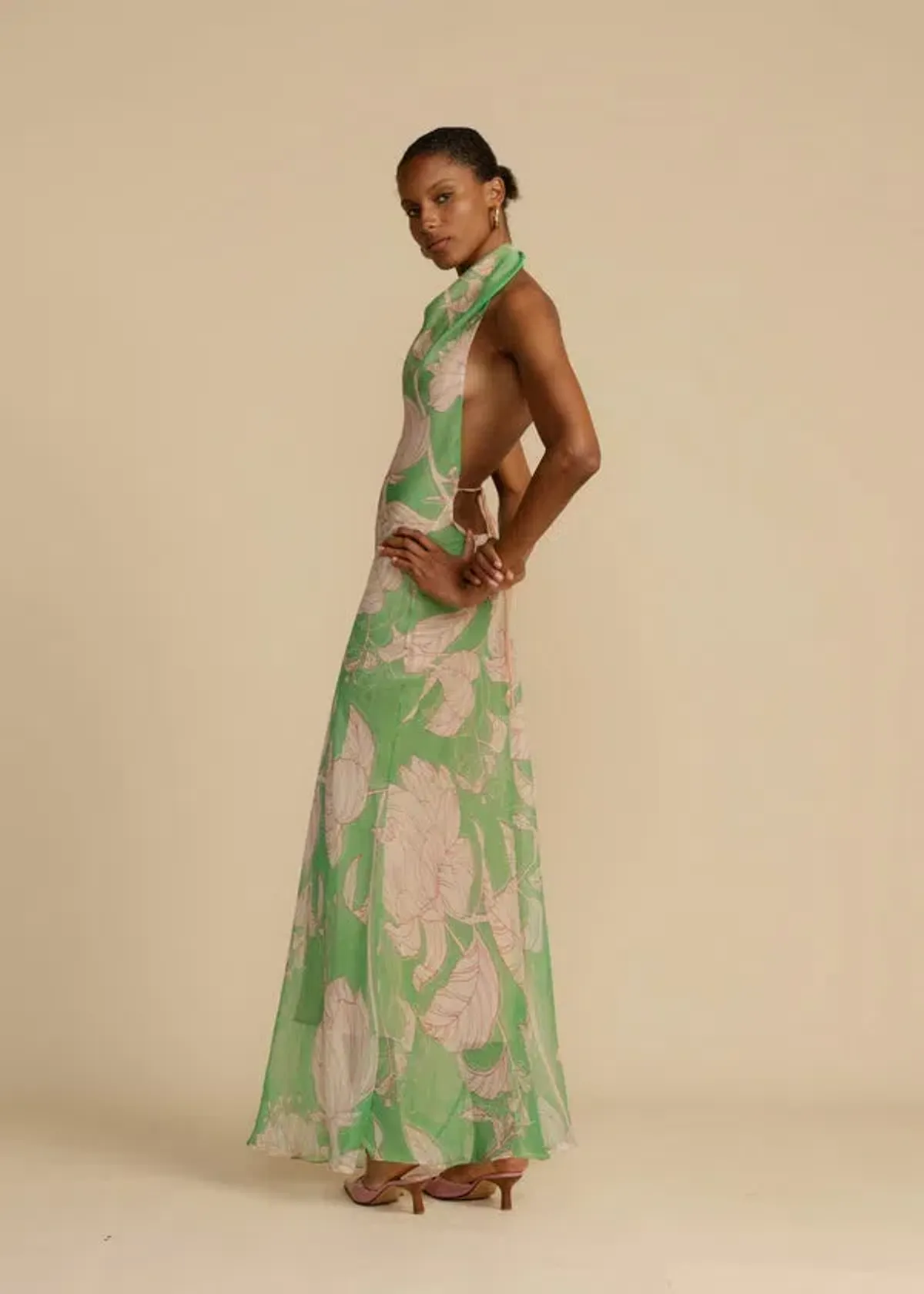 Arcina Ori Josephine Dress Green Floral Print Size S /  AU 8 - Image 4