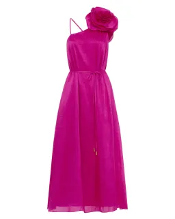Aje Quintessa Flower Midi Dress in Deep MAgenta Size AU 14 for rent on The Volte - image 5