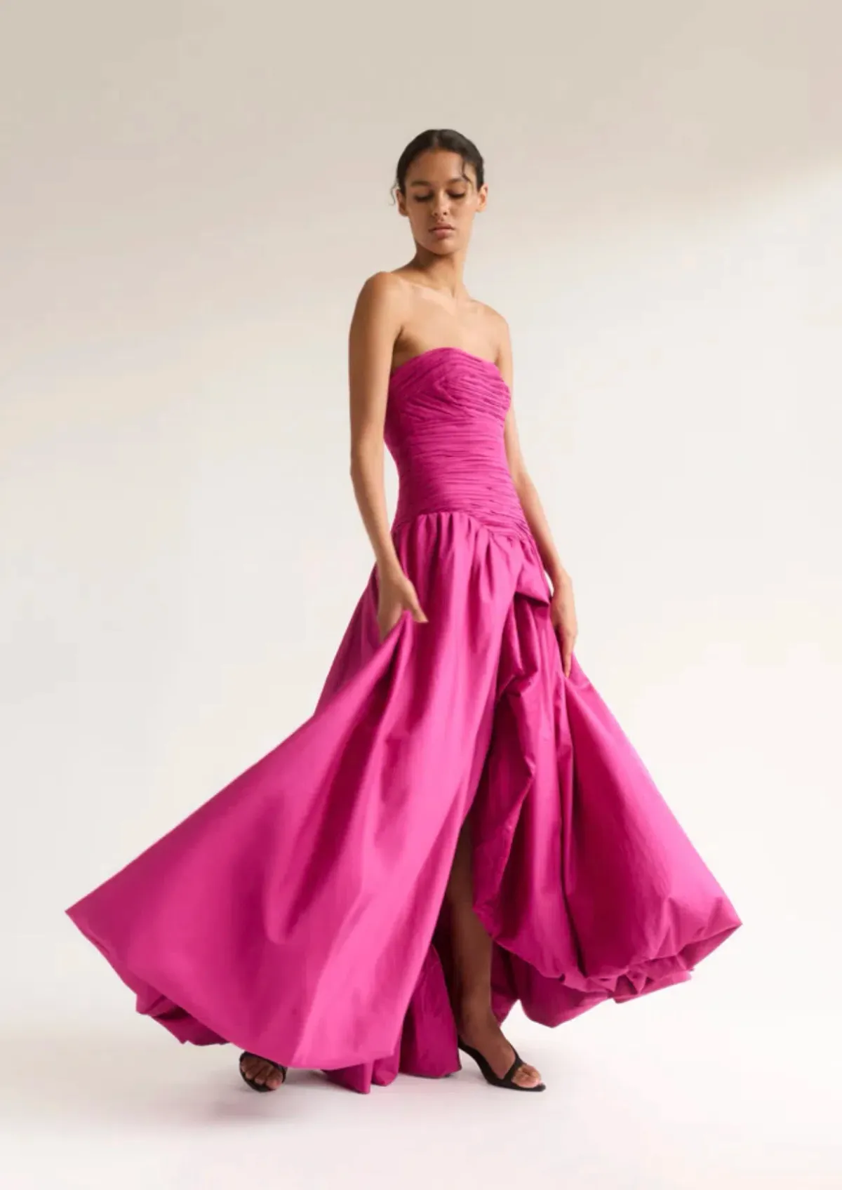 Aje Violette Bubble Hem Maxi Dress Deep Magenta Size 12 - Image 3