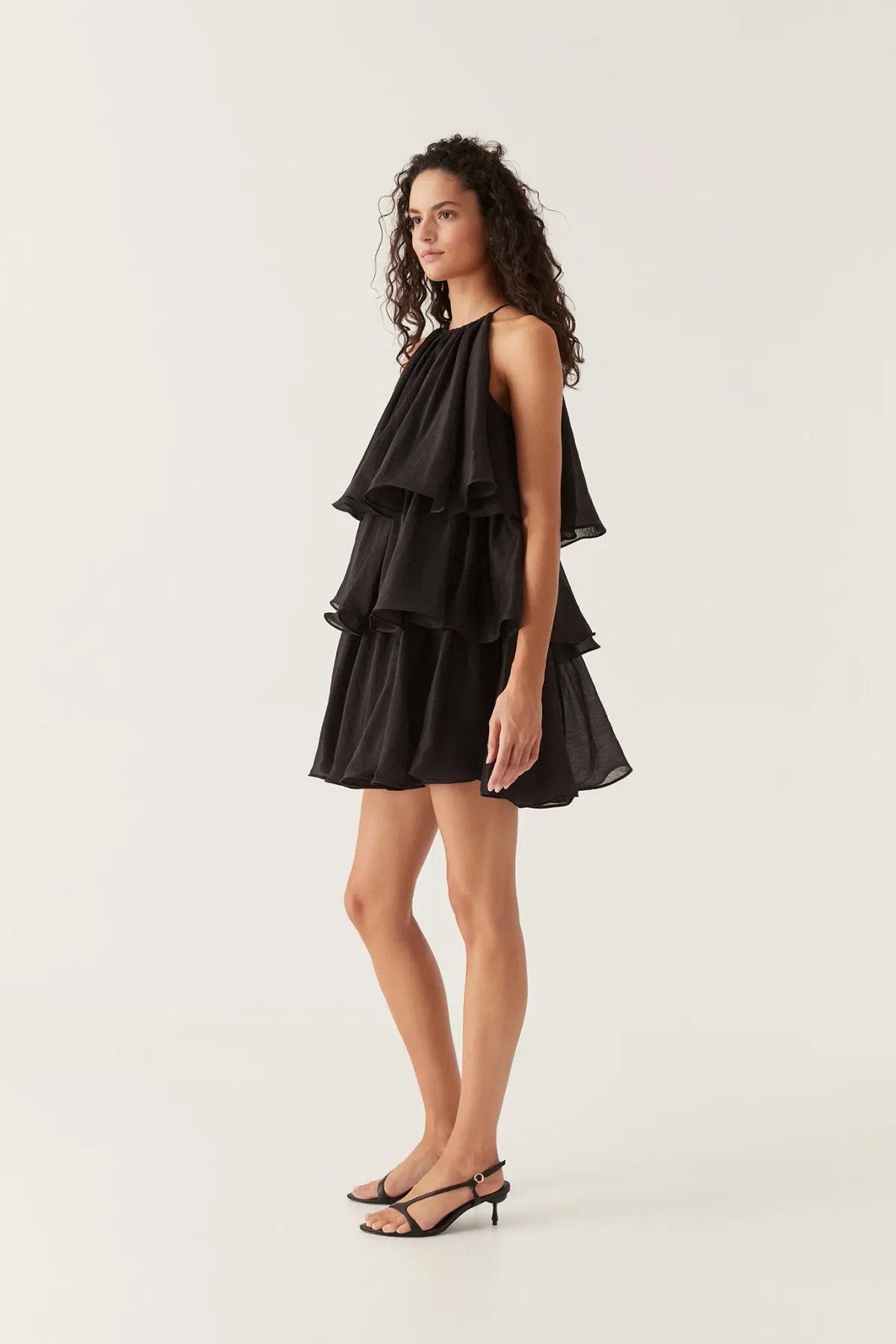 Aje Claudia Tiered Mini Dress Black Size 8 - Image 2