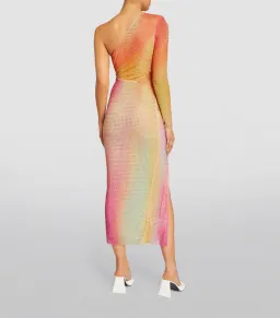 Self-Portrait Rhinestone Embellished One Shoulder Midi Dress Multi Size XS / AU 6 for rent on The Volte - image 4