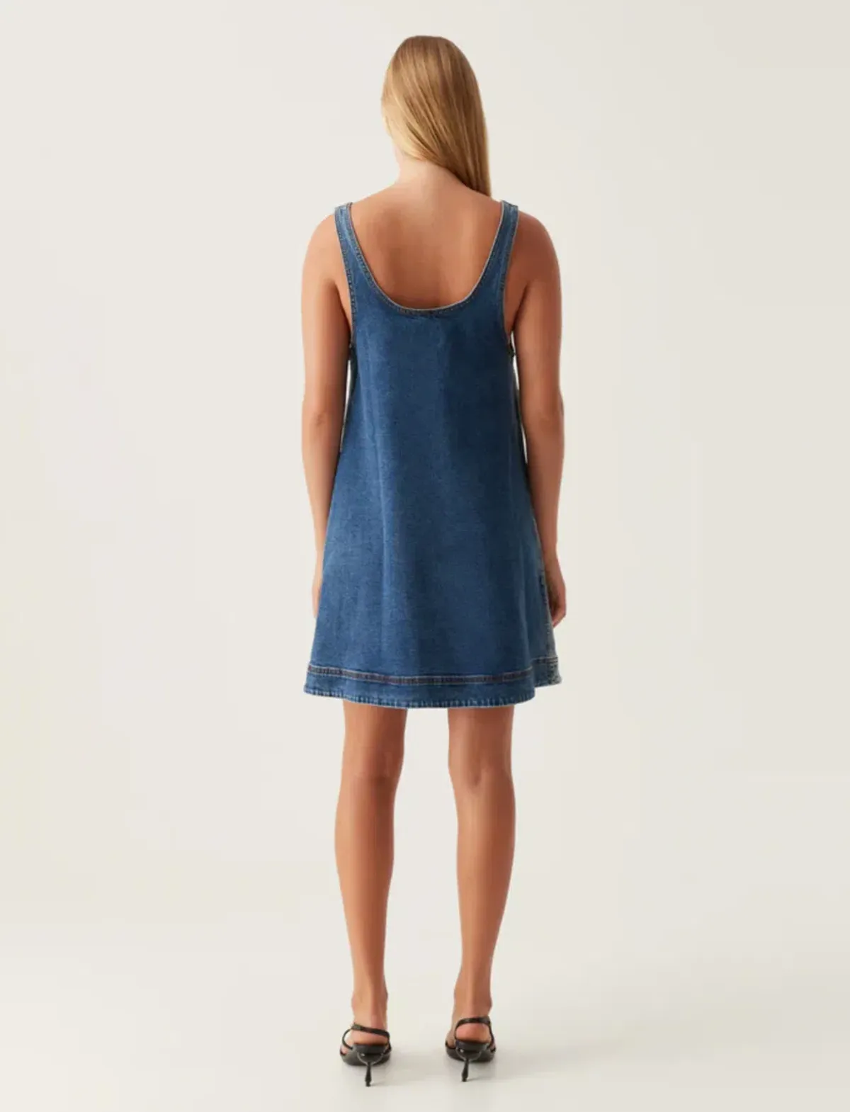 Aje Bambie Denim Mini Dress Two Tone Indigo Size 6  - Image 2