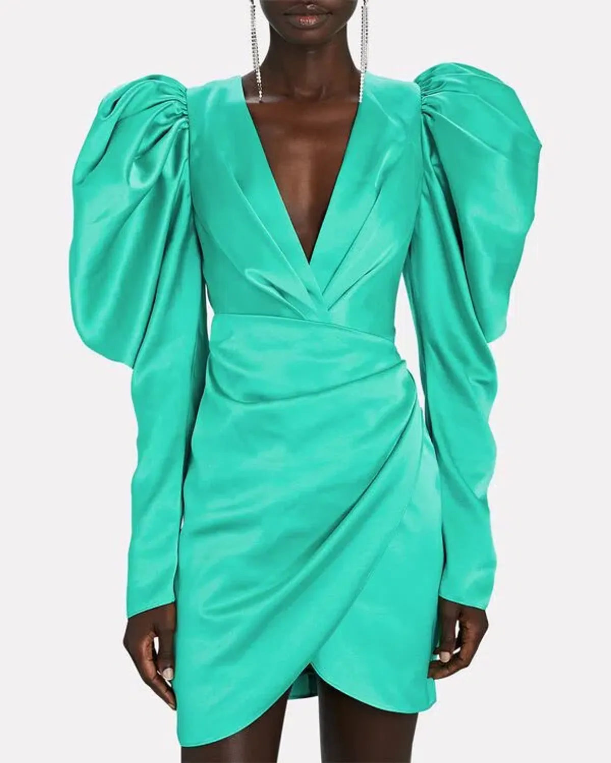 Acler Irwin Mini Dress Electric Green Size Au 10 - Image 2