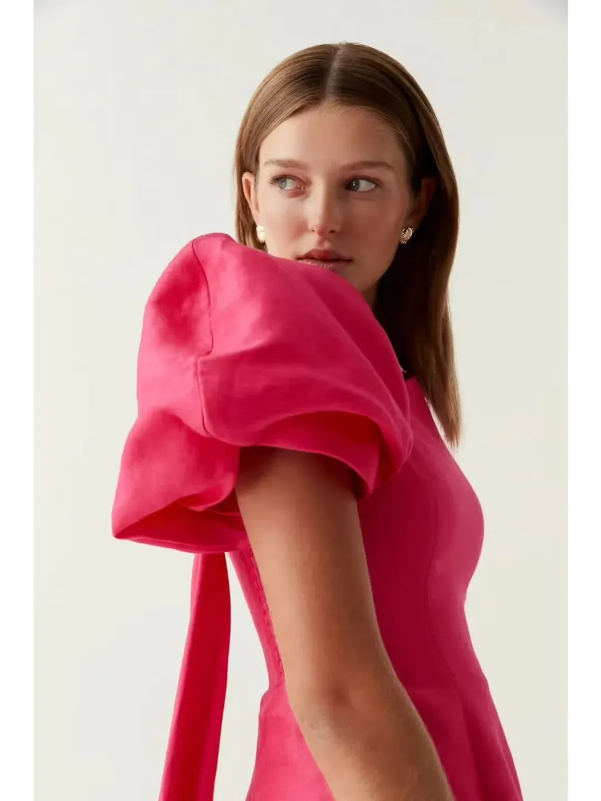 Aje Artista Tulip Sleeve Mini Dress Bougainvillea Red Size 8  - Image 3