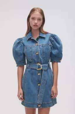 Aje Adriana Puff Sleeve Mini Dress 90s Wash Size 8 for rent on The Volte - image 3