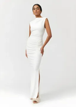 Suboo Jacqui Rouched Front Midi Dress in White Size XS / AU 6 for rent on The Volte - image 1