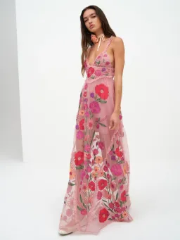 For Love & Lemons Kaylee Maxi Dress Pink Floral Size S / AU 8 for rent on The Volte - image 2