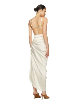 Jacquemus Le Chouchou La Saudade Longue Brodée Maxi Dress Off White Size 36 / AU 8 for rent on The Volte - image 5