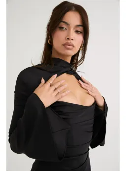 House of CB Toira Draped Corset Mini Dress Black Size Small / AU 8 for rent on The Volte - image 2