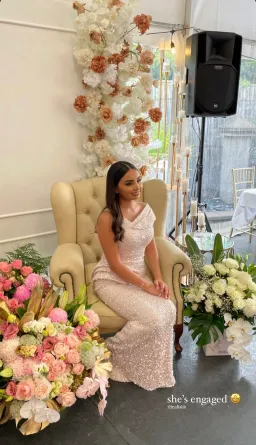 Hannii Couture Pink Sequence Dress Size 8 for rent on The Volte - image 1