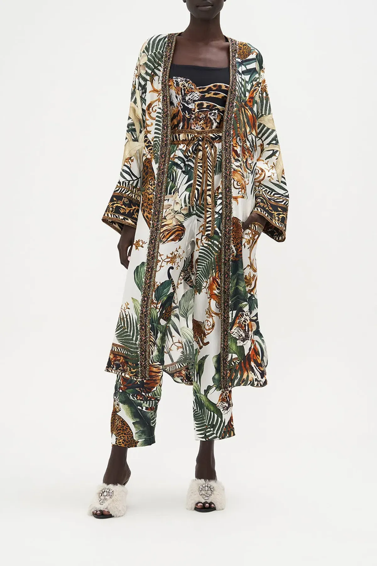 Camilla Tiger Trap Robe Midi Layer With Patch Pocket Print Size 12/M - Image 1